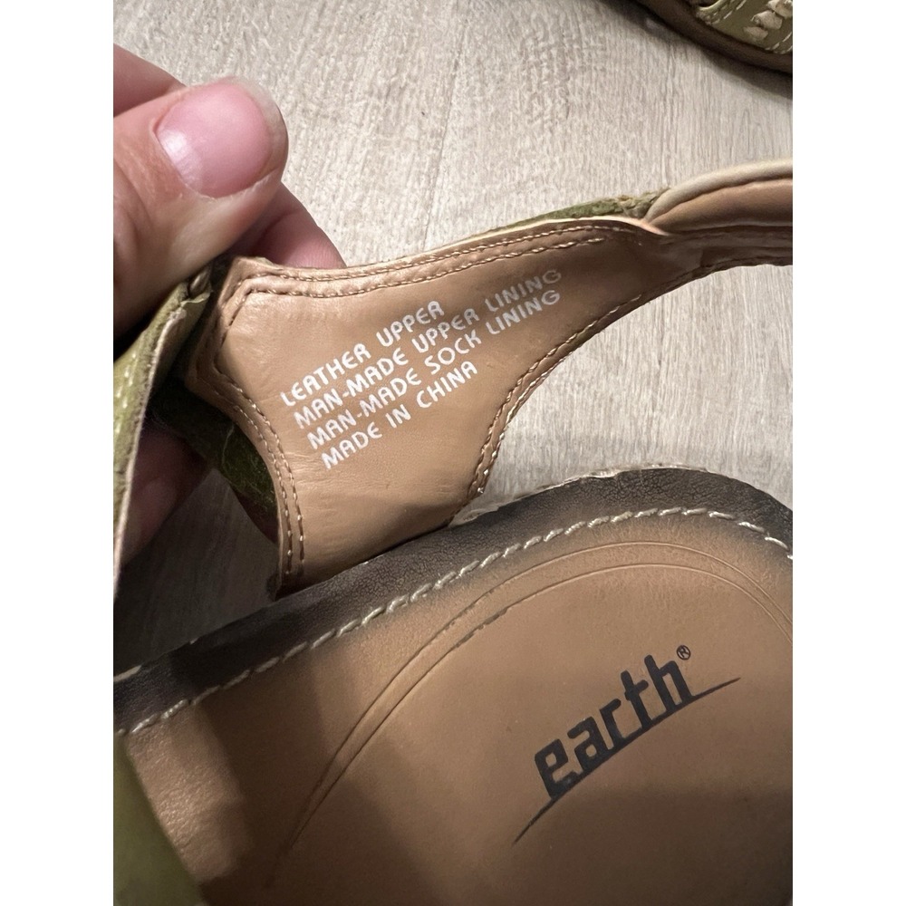 Earth Origins Sandals Womens SZ 8.5B Green Leather Coastal Comfort Shoes - Picture 6 of 8